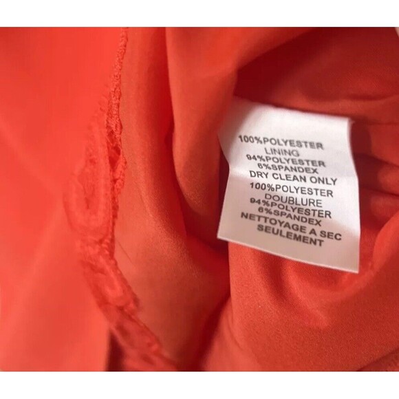 Trina Turk Mini Dress Women’s 6 Charleston Ruffle Orange Flutter Sleeve Colorful - Picture 4 of 10